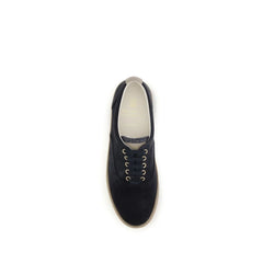 Brunello Cucinelli Blue Suede Leather Low Top Sneakers