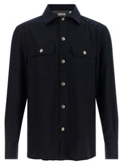 Brunello Cucinelli Blue Virgin Wool Blouse