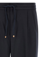 Brunello Cucinelli Blue Virgin Wool Casual Pants
