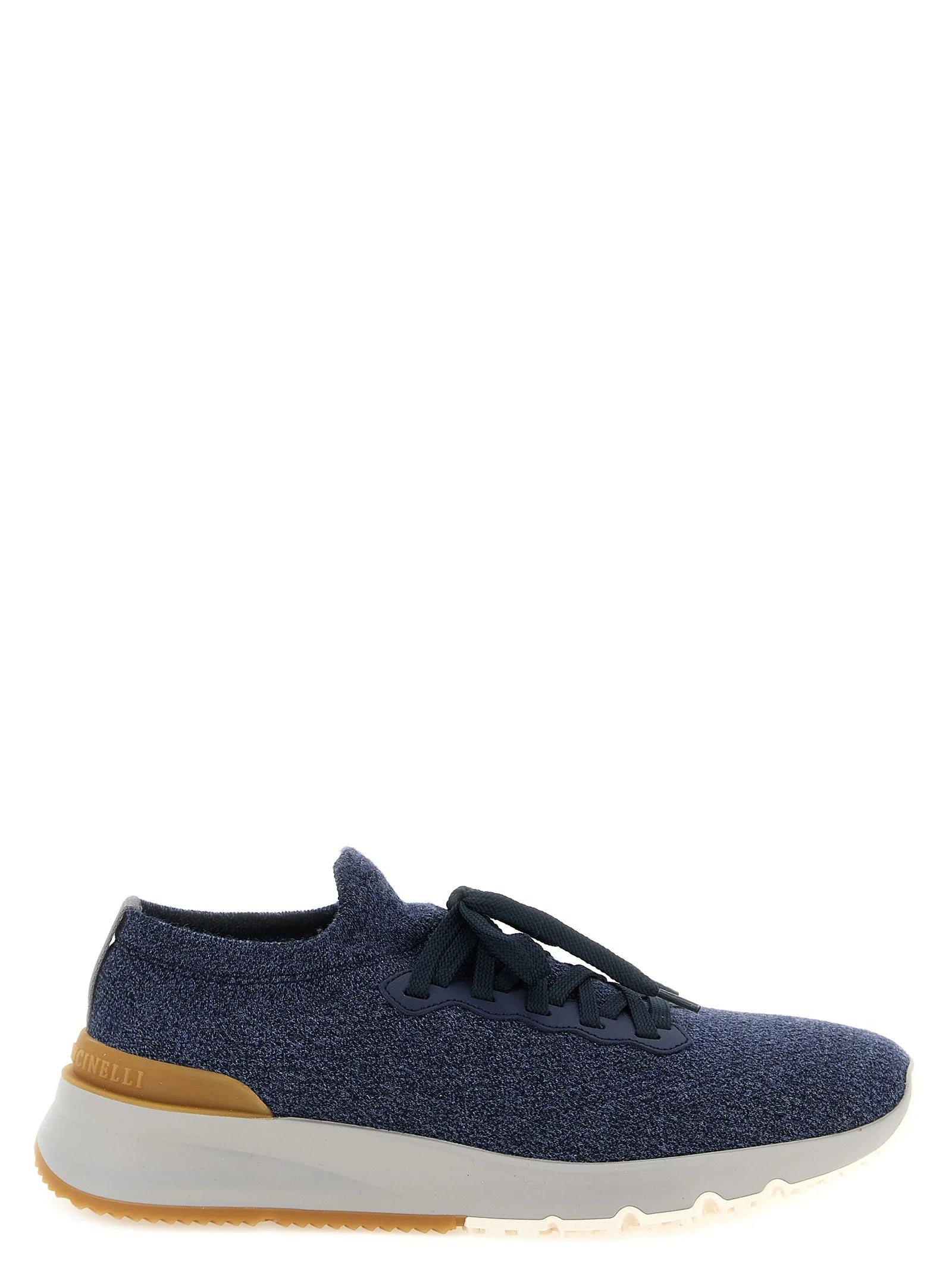 Brunello Cucinelli Blue Wool Athletic Sneakers