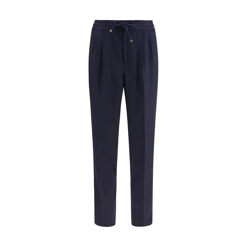 Brunello Cucinelli Blue Wool Oves Aries Casual Pants
