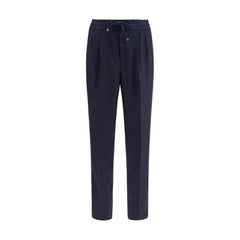 Brunello Cucinelli Blue Wool Oves Aries Casual Pants