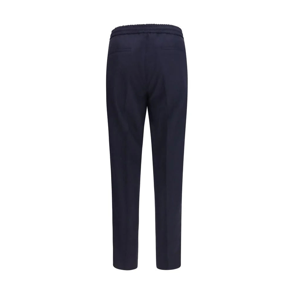 Brunello Cucinelli Blue Wool Oves Aries Casual Pants