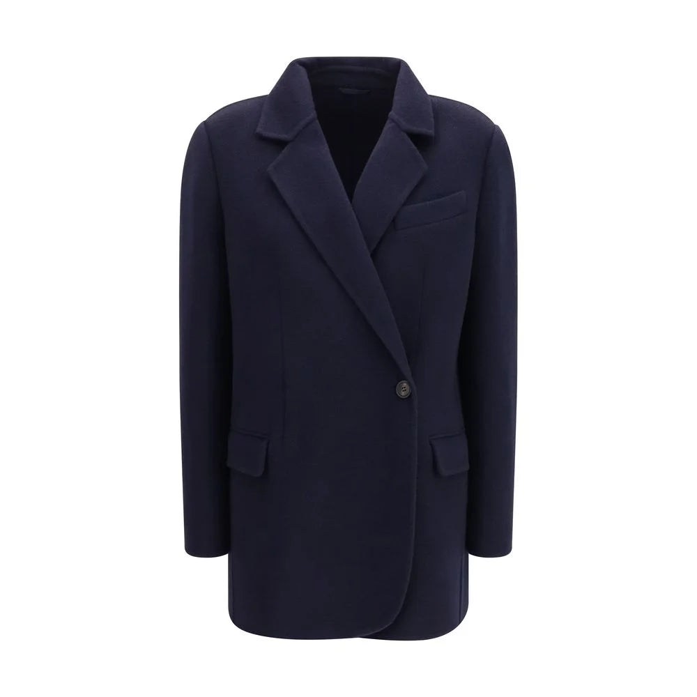 Brunello Cucinelli Blue Wool Oves Aries Full-Length Jacket