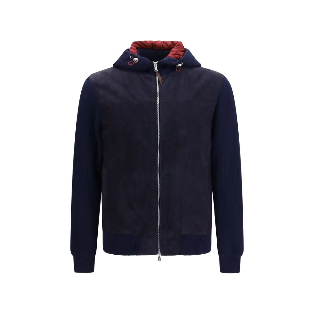 Brunello Cucinelli Blue Wool Oves Aries Full-Length Jacket