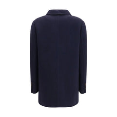 Brunello Cucinelli Blue Wool Oves Aries Full-Length Jacket