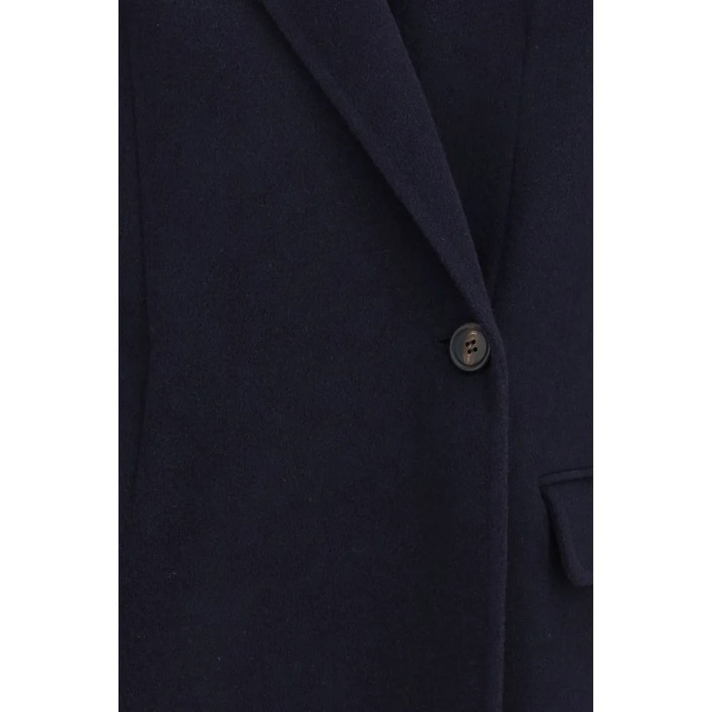 Brunello Cucinelli Blue Wool Oves Aries Full-Length Jacket