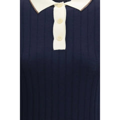 Brunello Cucinelli Blue Wool Oves Aries Polo Shirt