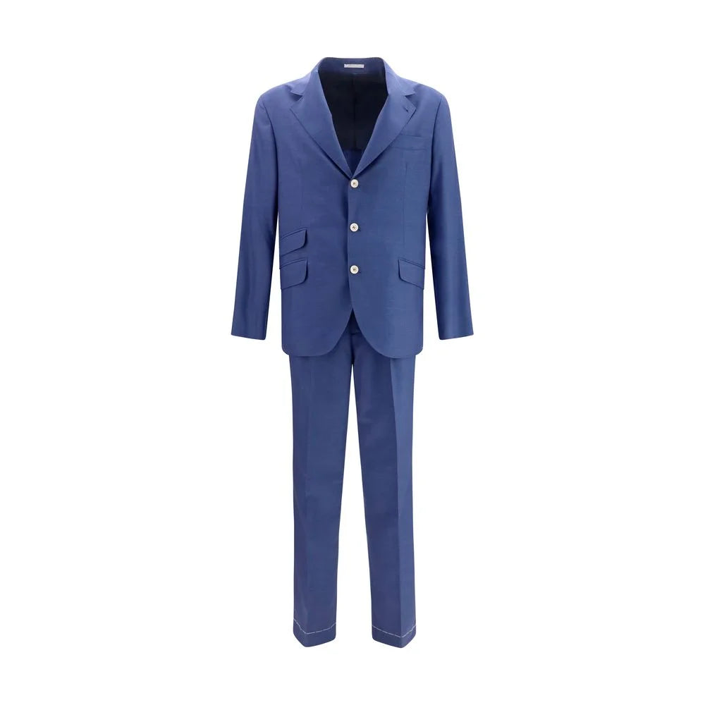 Brunello Cucinelli Blue Wool Oves Aries Two-Piece Suit - IT52 | XL