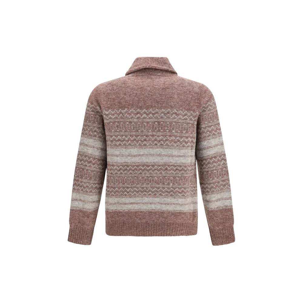 Brunello Cucinelli Bordeaux Alpaca Vicugna Pacos Cardigan