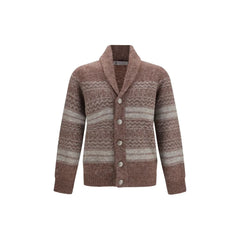 Brunello Cucinelli Bordeaux Alpaca Vicugna Pacos Cardigan
