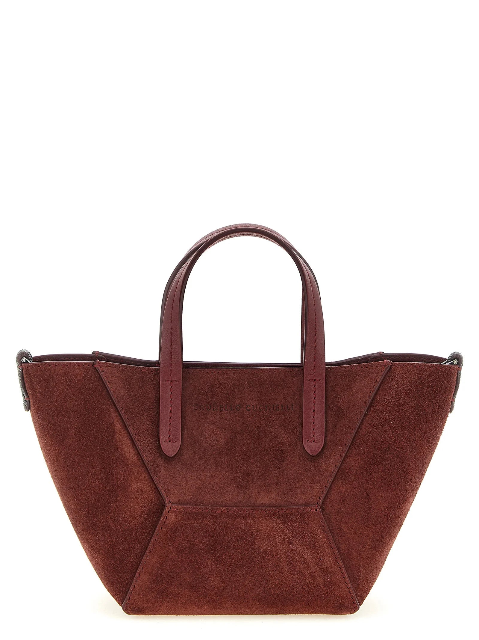 Sac à main en veau bordeaux Brunello Cucinelli