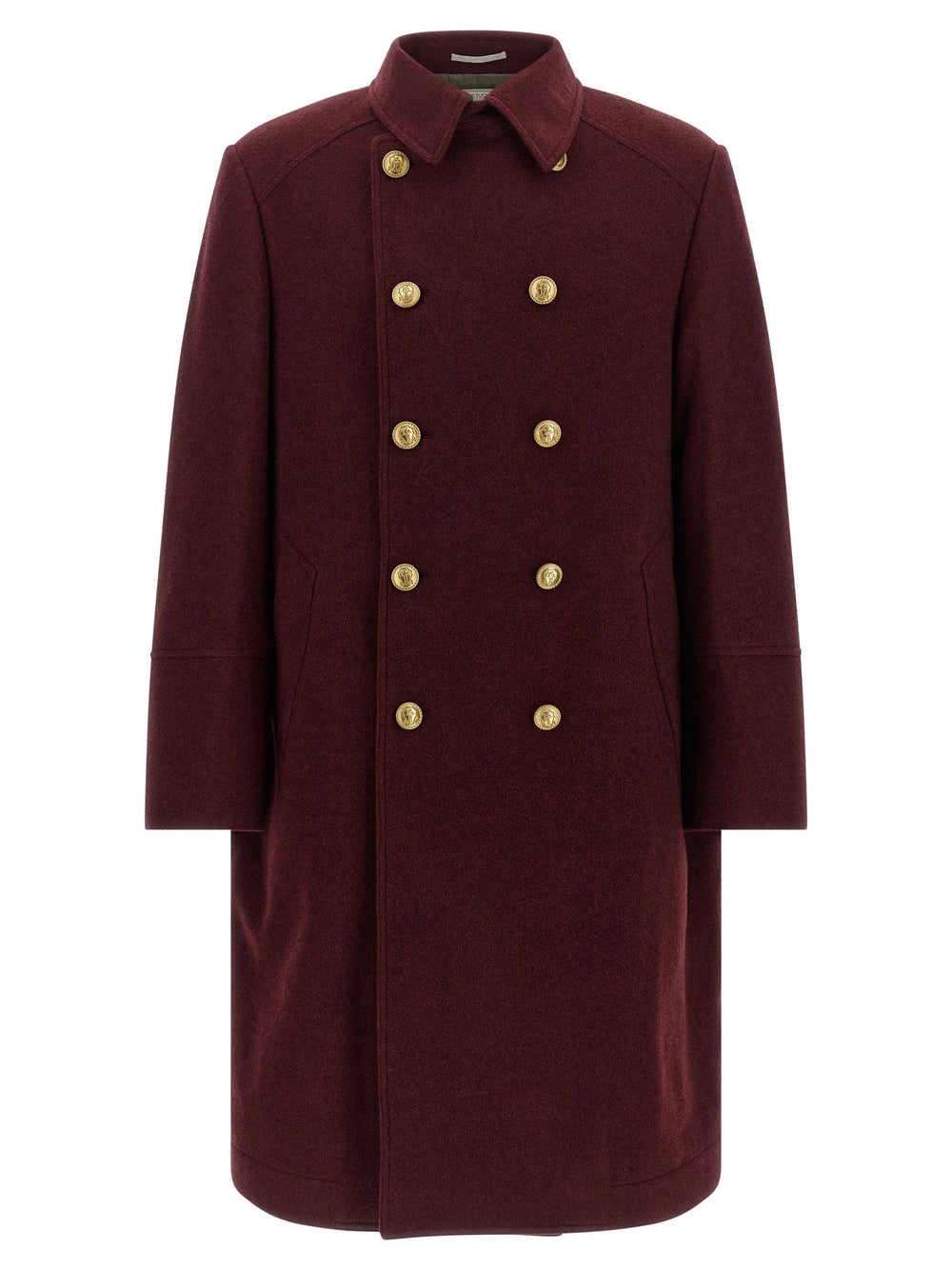 Brunello Cucinelli Bordeaux Cashmere Coat