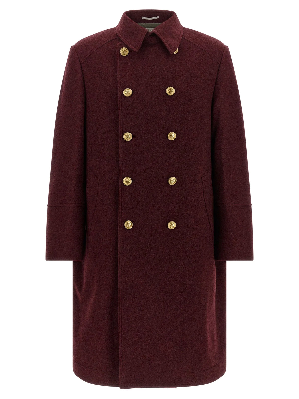 Brunello Cucinelli Bordeaux Cashmere Coat
