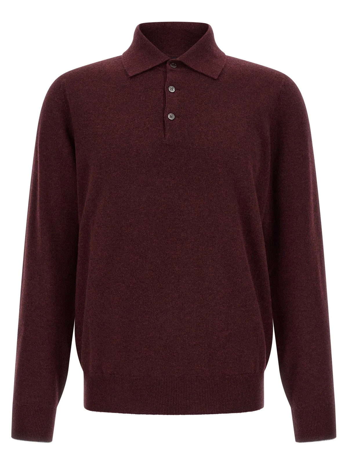 Brunello Cucinelli Bordeaux Cashmere Polo Shirt