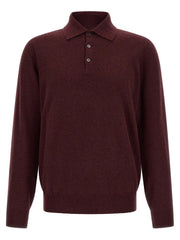 Brunello Cucinelli Bordeaux Cashmere Polo Shirt