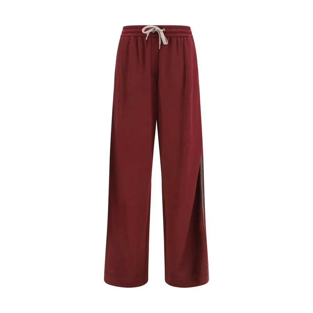 Brunello Cucinelli Bordeaux Cotton Athletic Pants - L