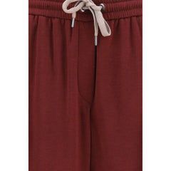 Brunello Cucinelli Bordeaux Cotton Athletic Pants - L