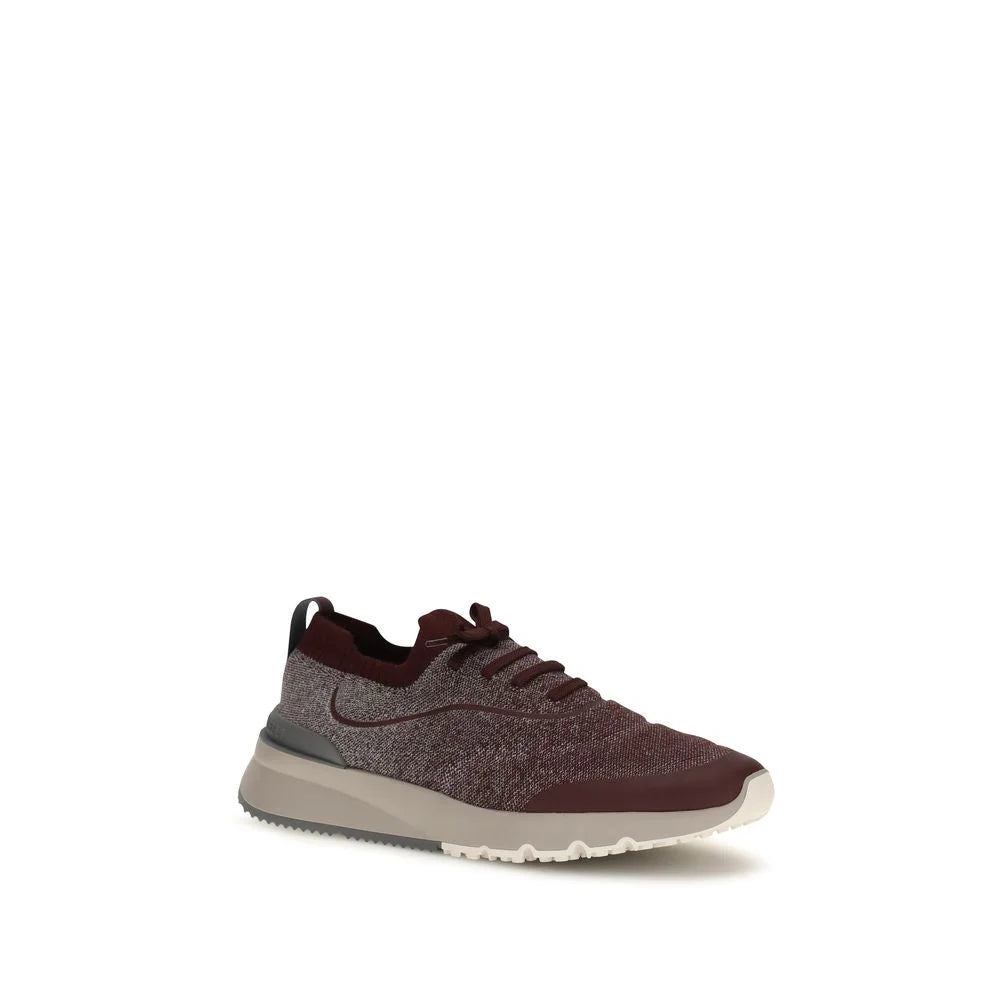 Brunello Cucinelli Bordeaux Cotton Athletic Sneakers - EU40/US7