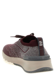 Brunello Cucinelli Bordeaux Cotton Athletic Sneakers - EU43/US10
