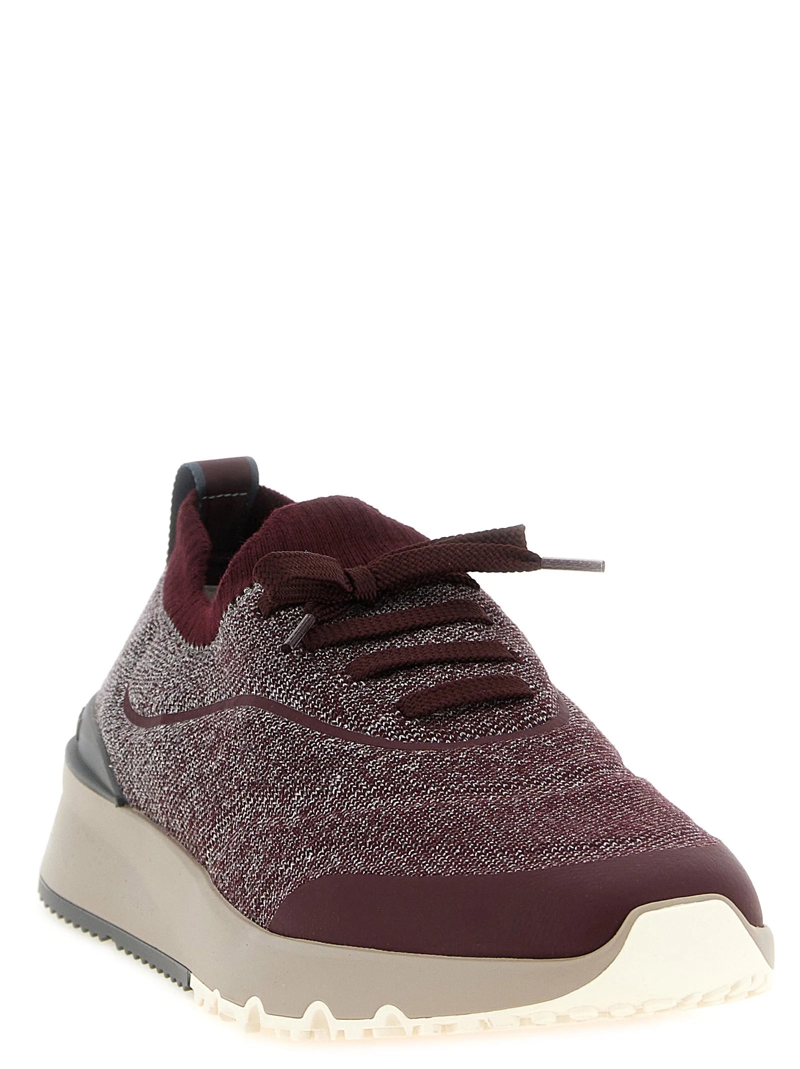 Brunello Cucinelli Bordeaux Cotton Athletic Sneakers - EU43/US10