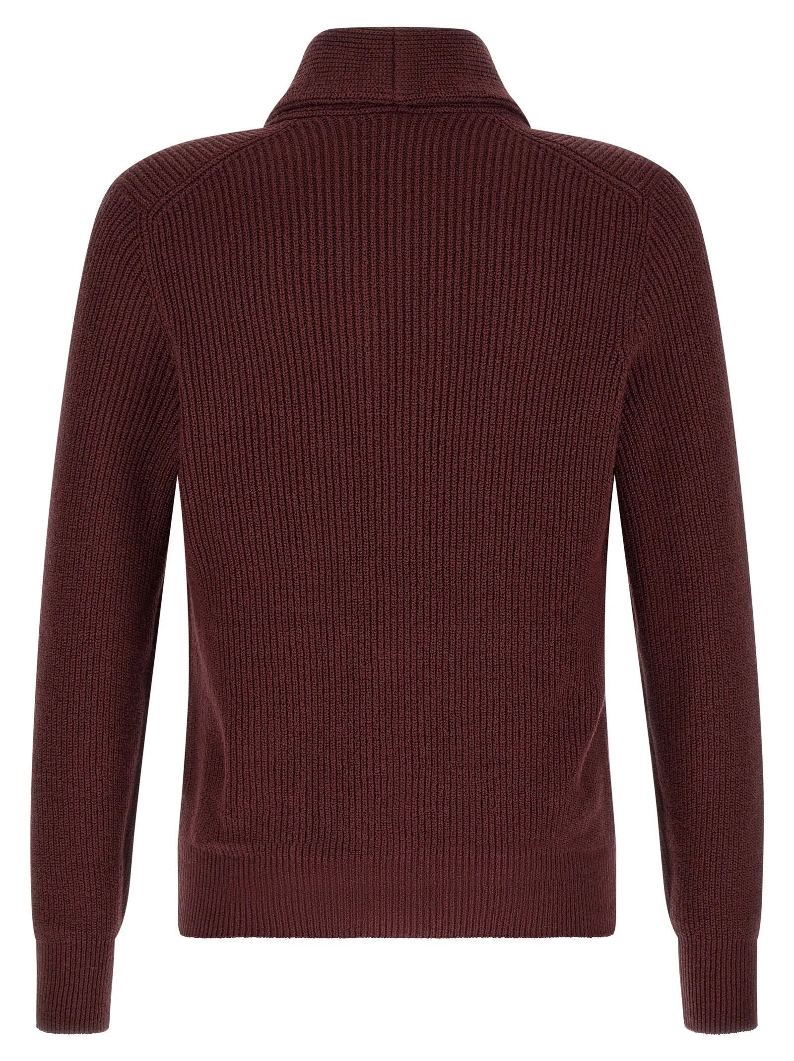 Brunello Cucinelli Bordeaux Cotton Cardigan