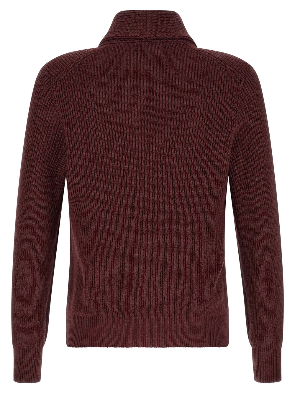 Brunello Cucinelli Bordeaux Cotton Cardigan