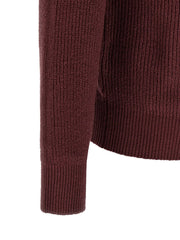 Brunello Cucinelli Bordeaux Cotton Cardigan