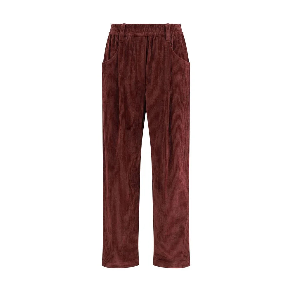 Brunello Cucinelli Bordeaux Cotton Casual Pants - IT46|XL