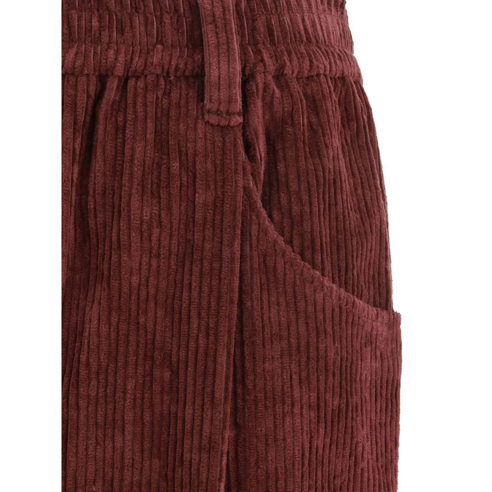 Brunello Cucinelli Bordeaux Cotton Casual Pants - IT46|XL