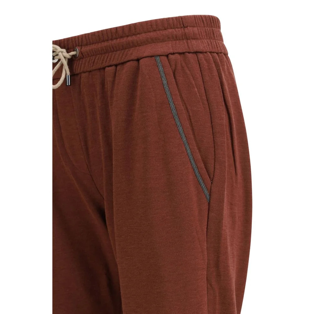 Brunello Cucinelli Bordeaux Cotton Casual Pants - S