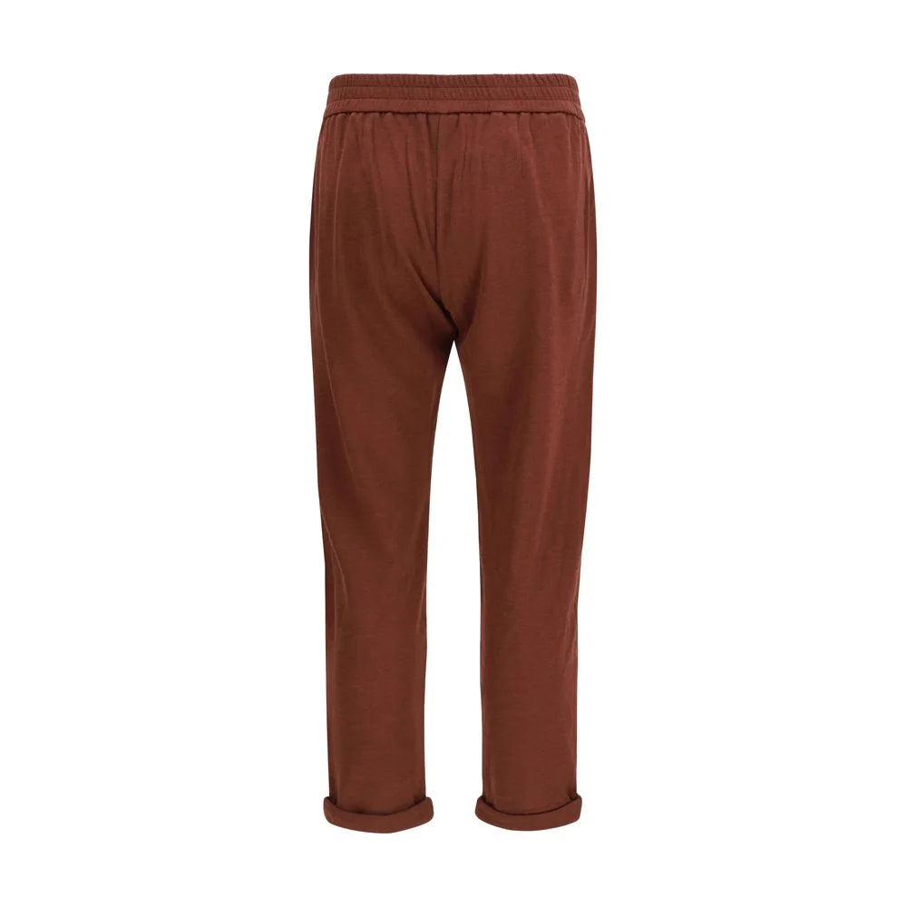 Brunello Cucinelli Bordeaux Cotton Casual Pants - S