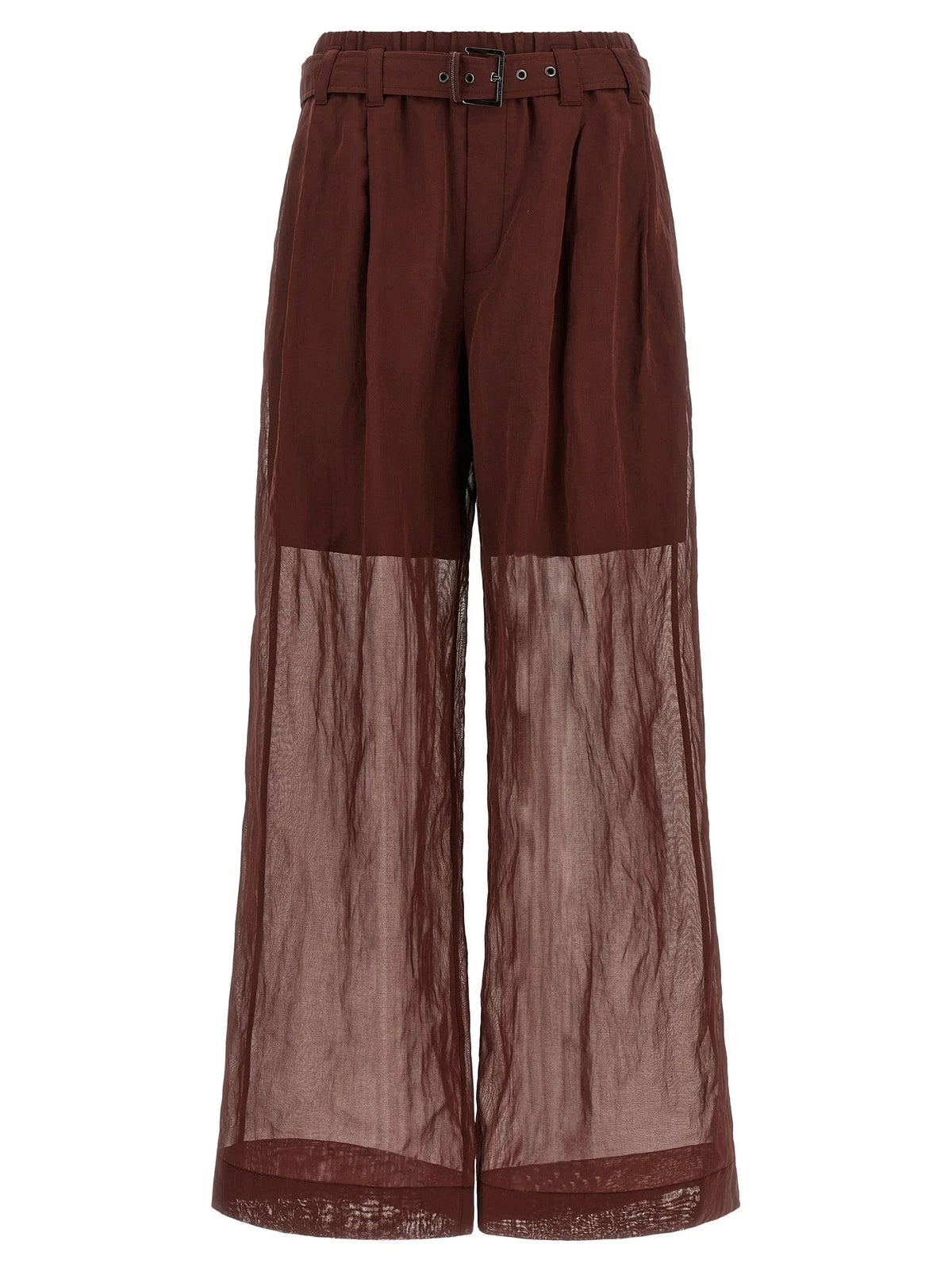 Brunello Cucinelli Bordeaux Cotton Flared Pants