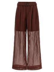 Brunello Cucinelli Bordeaux Cotton Flared Pants