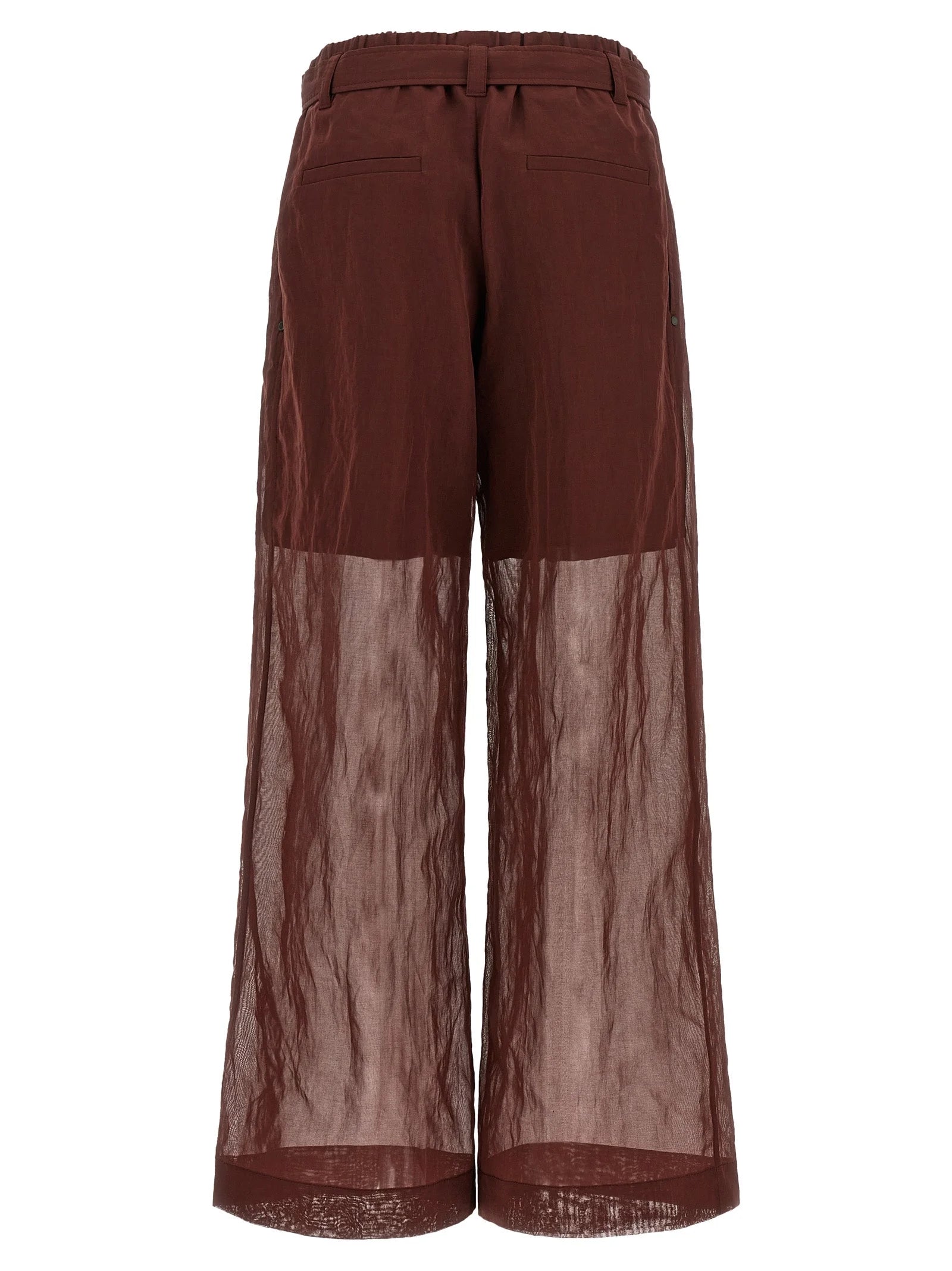 Brunello Cucinelli Bordeaux Cotton Flared Pants