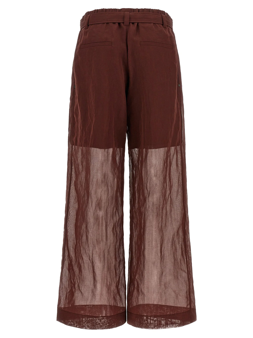 Brunello Cucinelli Bordeaux Cotton Flared Pants