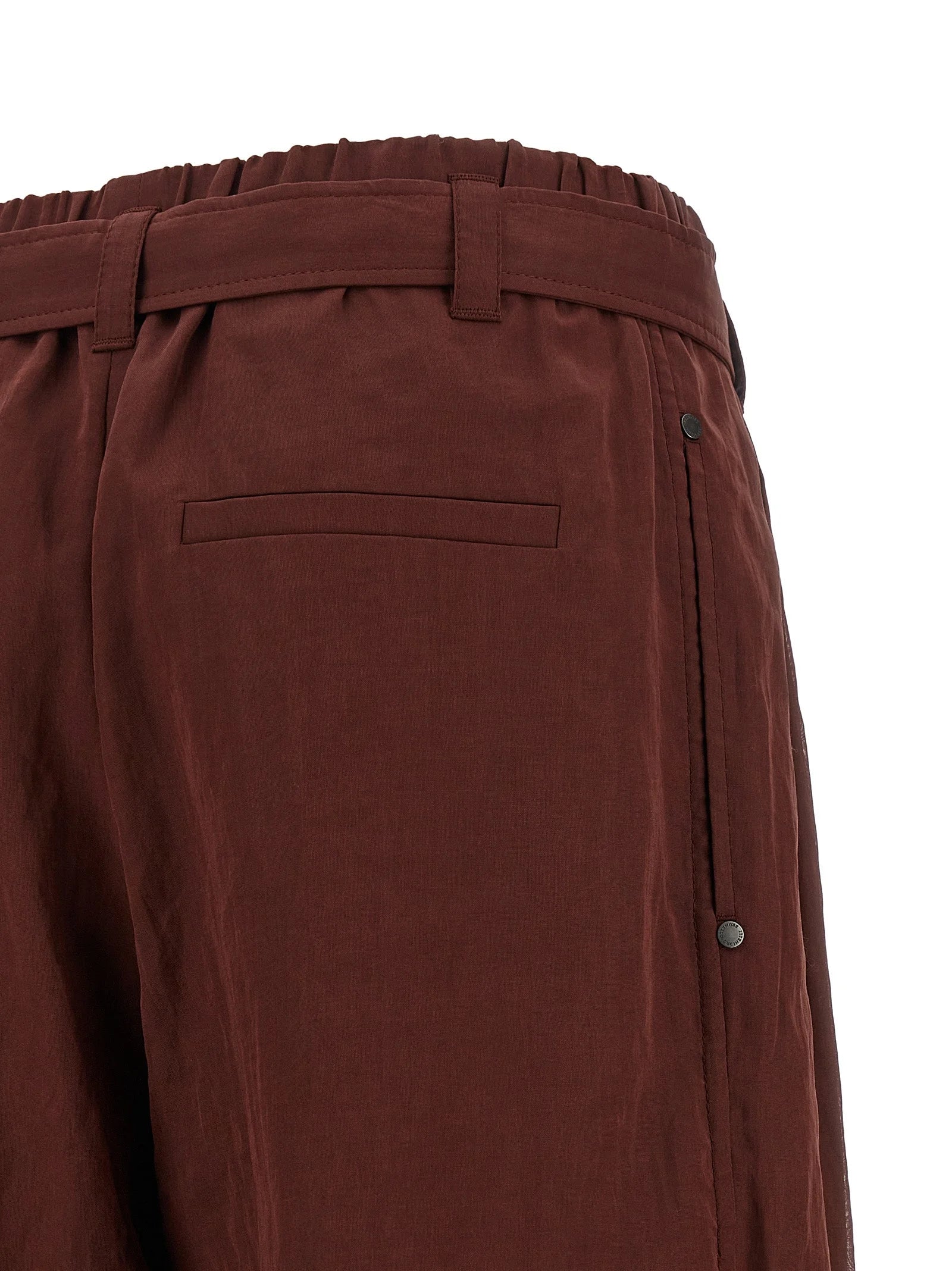 Brunello Cucinelli Bordeaux Cotton Flared Pants