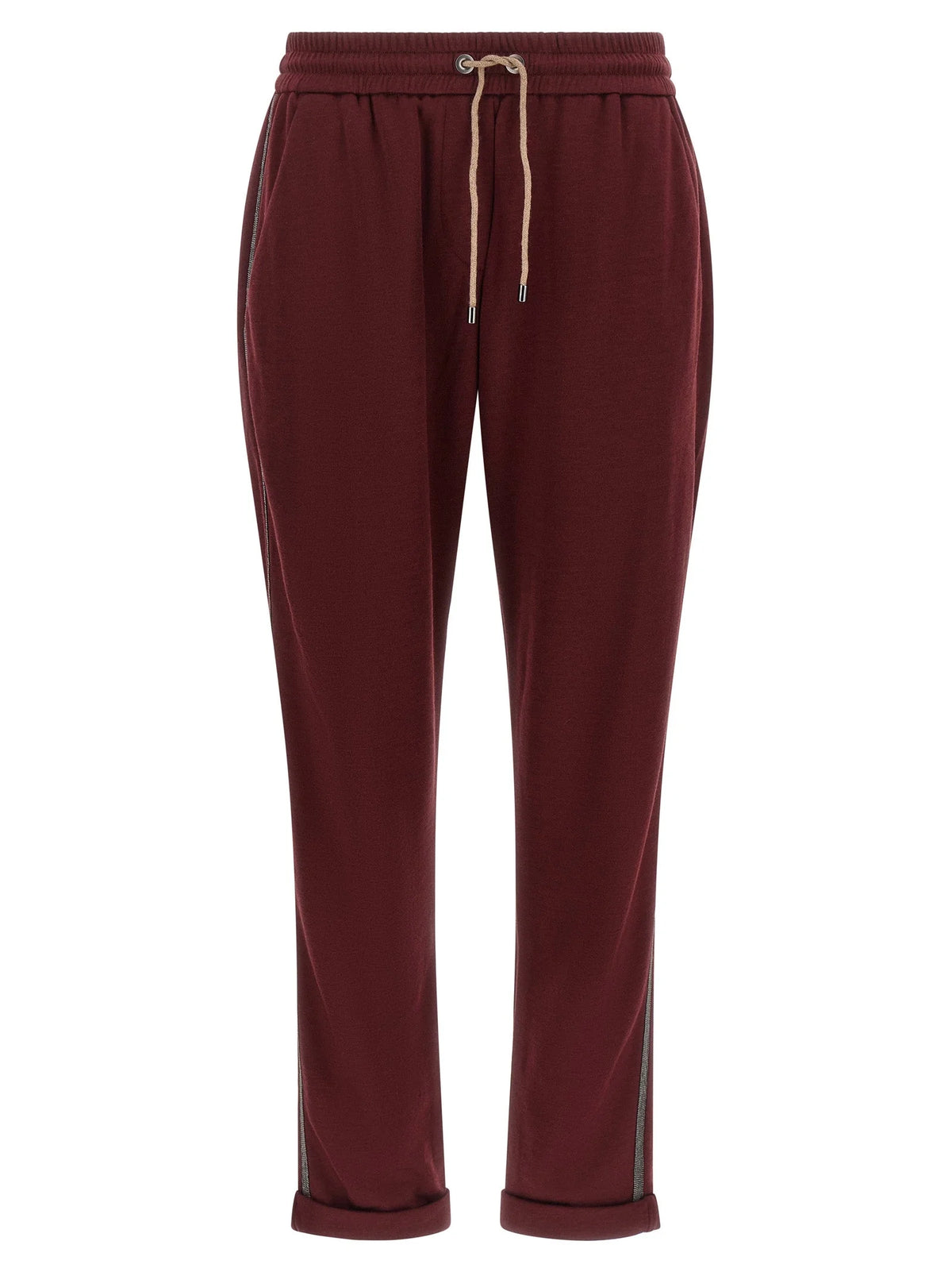 Brunello Cucinelli Bordeaux Cotton Joggers (Workout Pants)