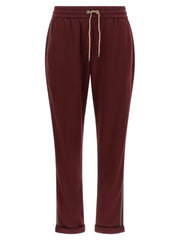 Brunello Cucinelli Bordeaux Cotton Joggers (Workout Pants)