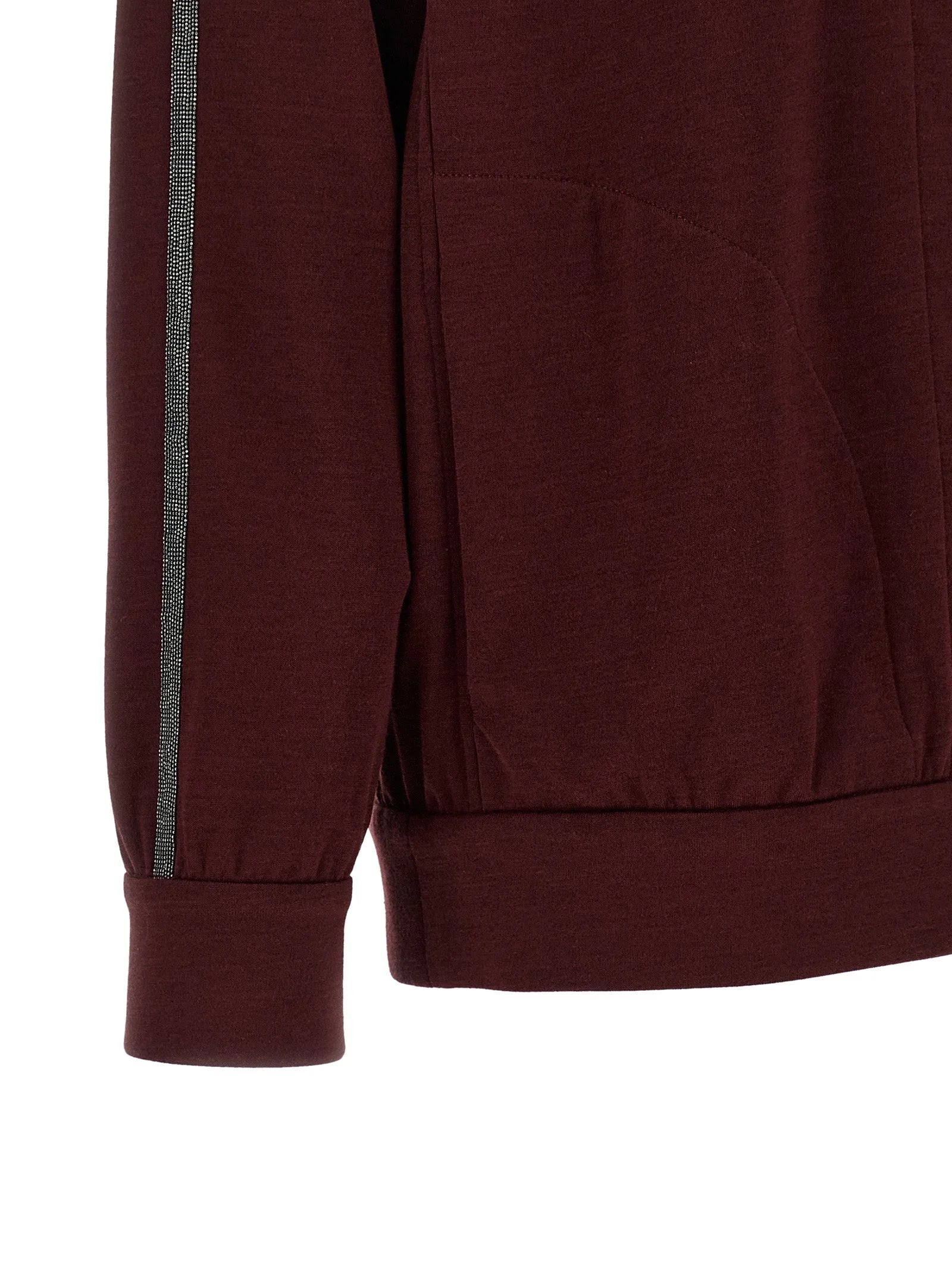 Brunello Cucinelli Bordeaux Cotton Sweatshirt