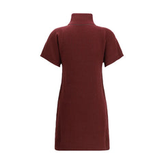 Brunello Cucinelli Bordeaux Fleece Wool Casual Dress - XL