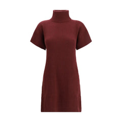Brunello Cucinelli Bordeaux Fleece Wool Casual Dress - XL