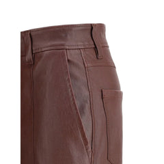 Brunello Cucinelli Bordeaux Leather Pants - IT40 | M