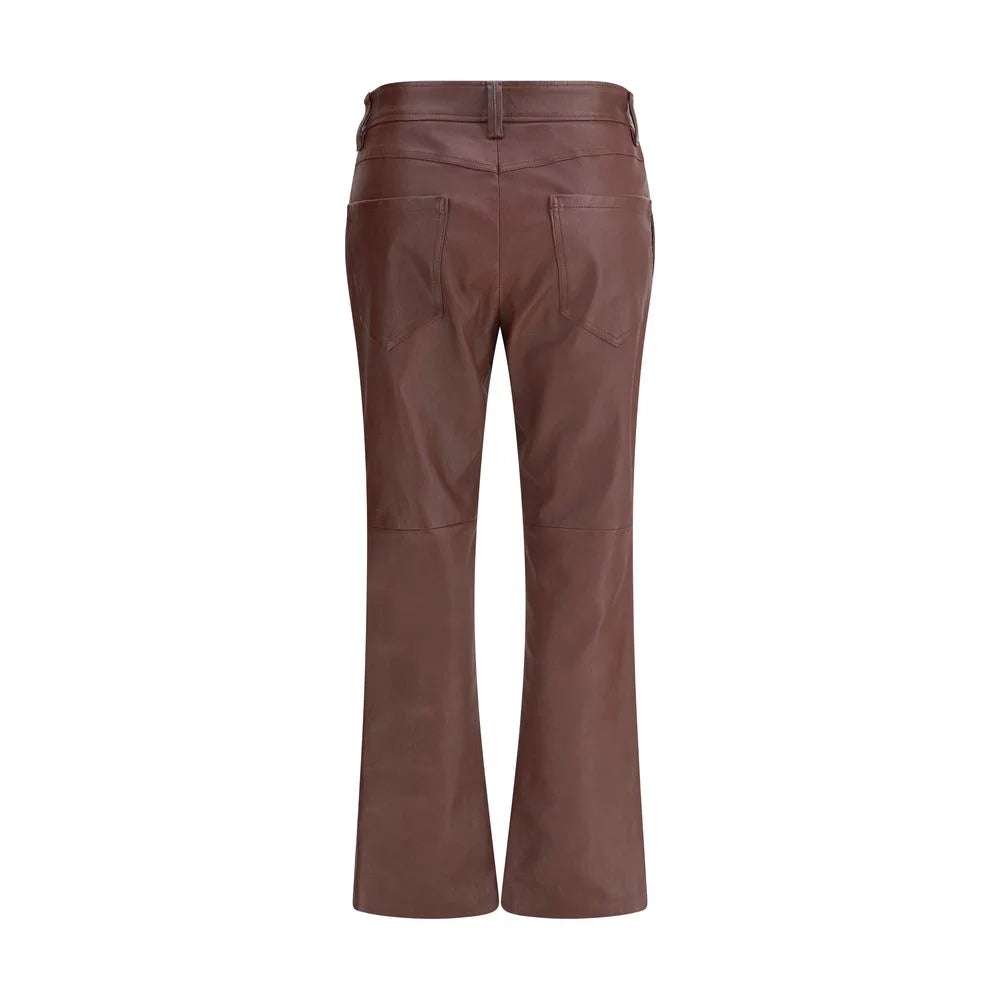 Brunello Cucinelli Bordeaux Leather Pants - IT40 | M