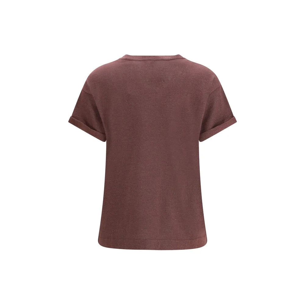 T-shirt en nylon Bordeaux Brunello Cucinelli