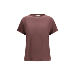 T-shirt en nylon Bordeaux Brunello Cucinelli