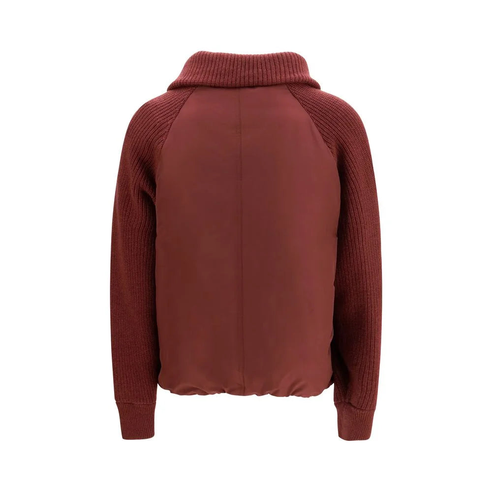 Brunello Cucinelli Bordeaux Polyester Full-Length Jacket