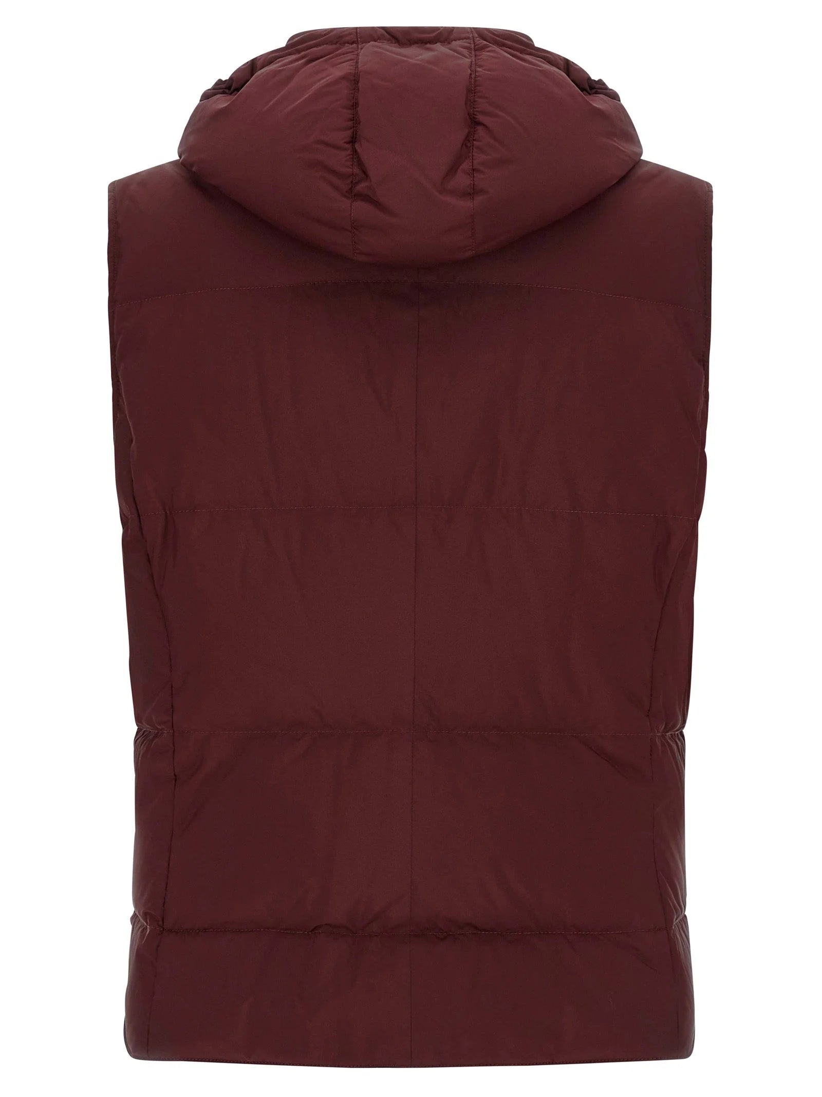 Brunello Cucinelli Bordeaux Polyester Sleeveless Jacket