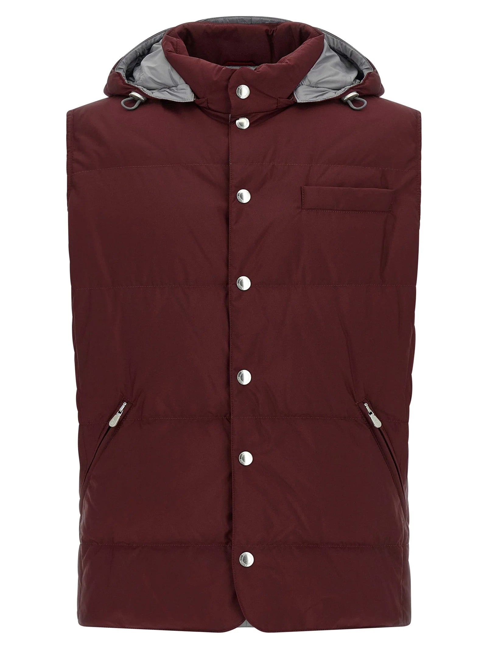 Brunello Cucinelli Bordeaux Polyester Sleeveless Jacket