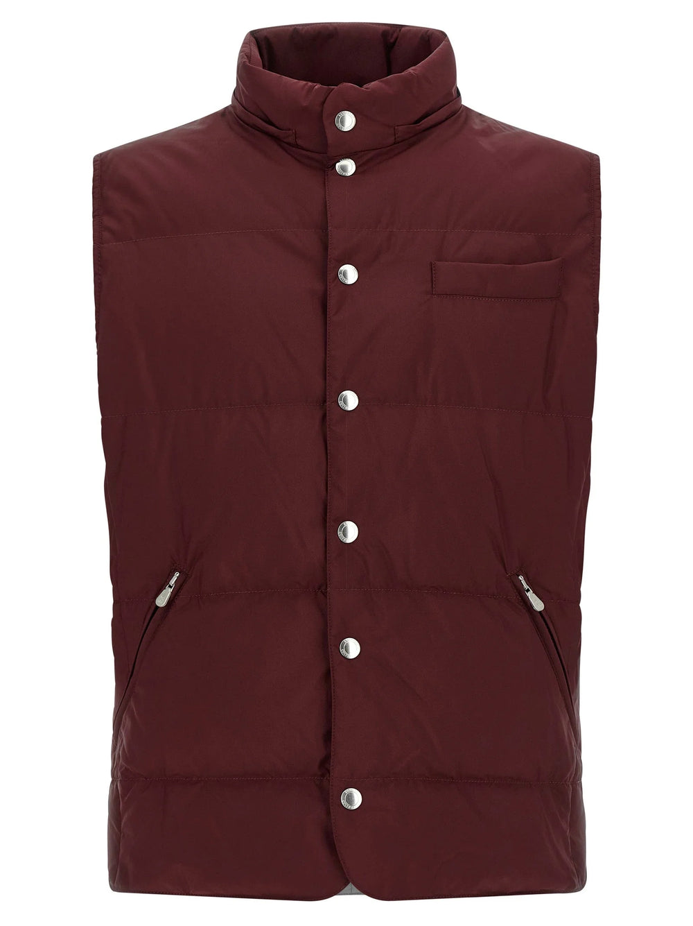 Brunello Cucinelli Bordeaux Polyester Sleeveless Jacket